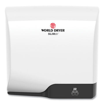 WORLD DRYER® Slimdri Hand Dryer, Aluminum, White freeshipping - TVN Wholesale